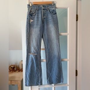 H&M medium wash straight leg jeans